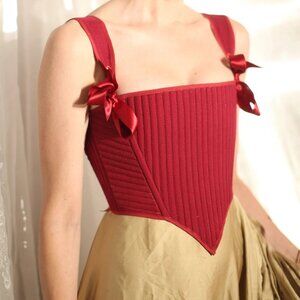 Tudor Reversible Corset Maroon Extra Small